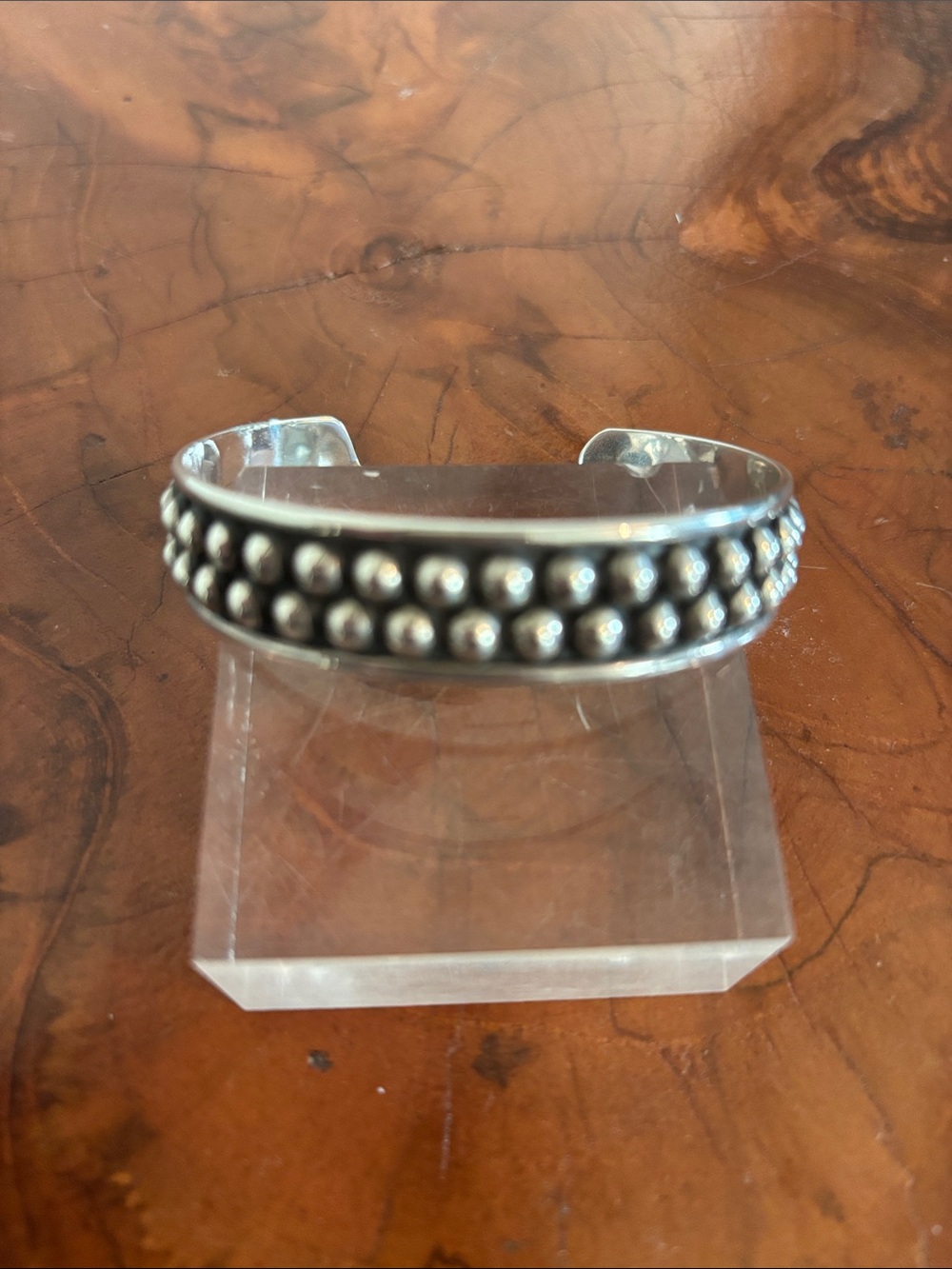 Sterling Silver Beaded Cuff Bracelet - Sterling Silver
